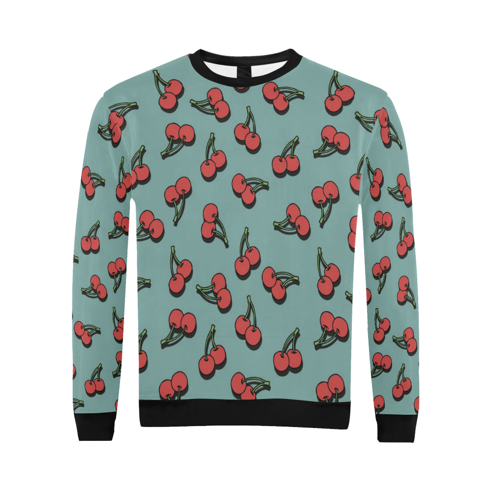 Cherry Pattern Print Design CH03 Men Long Sleeve Sweatshirt