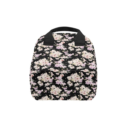 Orchid White Pattern Print Design OR03 Insulated Lunch Bag