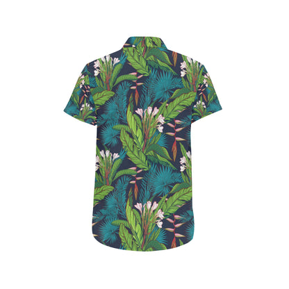 Rainforest Pattern Print Design RF01 Men's Short Sleeve Button Up Shirt
