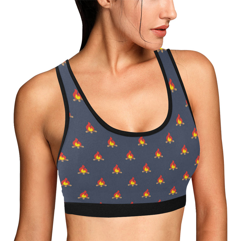 Campfire Pattern Print Design 02 Sports Bra