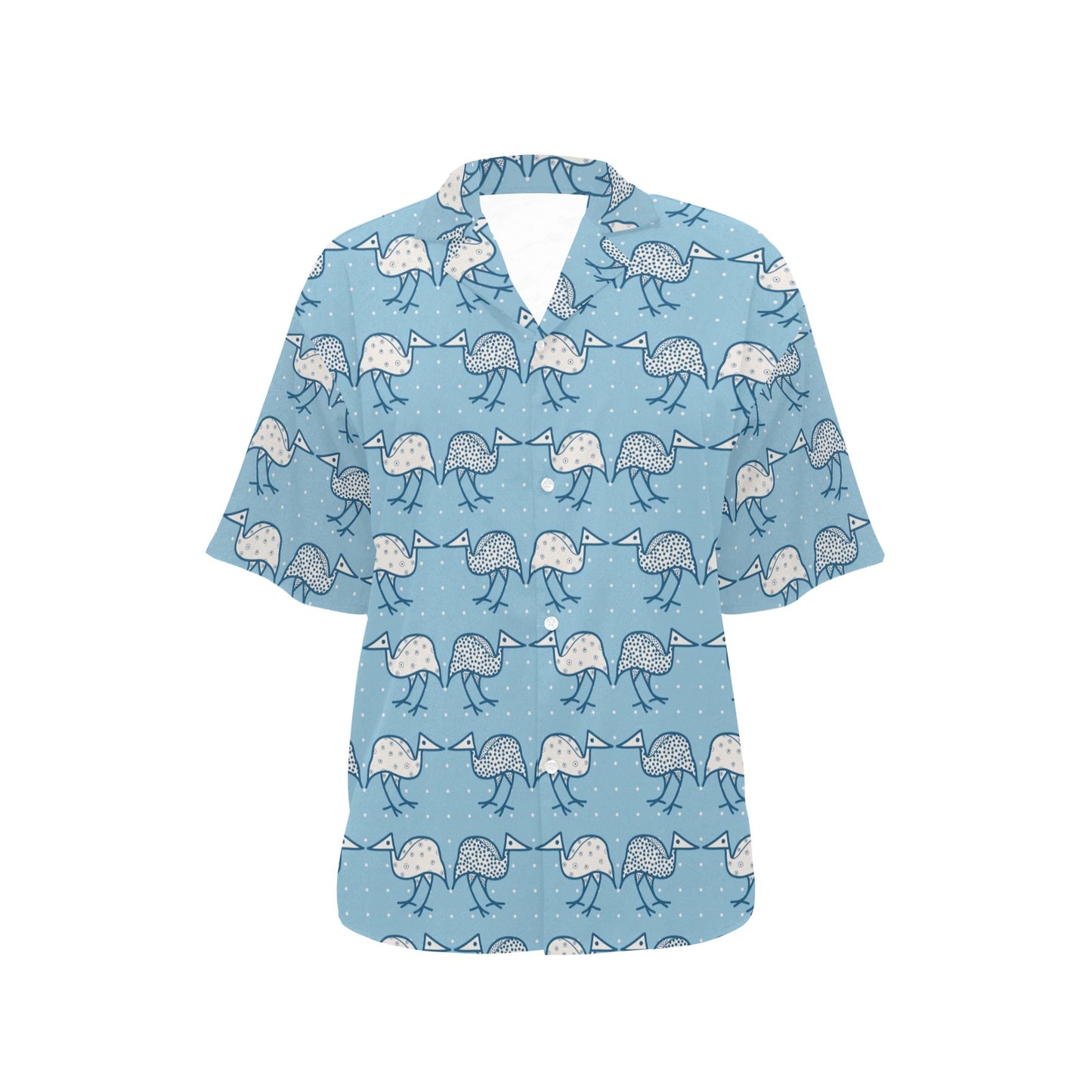 Emu Pattern Print Design 01 Women's Hawaiian Shirt