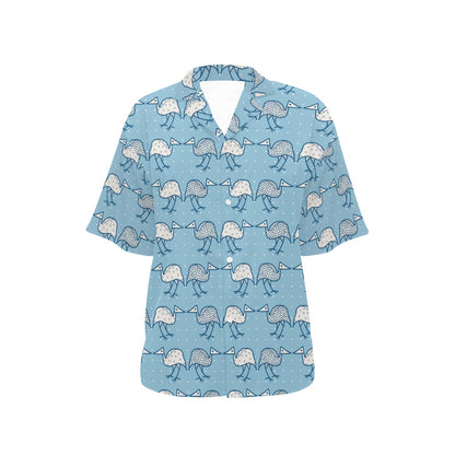 Emu Pattern Print Design 01 Women's Hawaiian Shirt