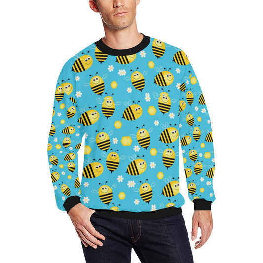 Bee Pattern Print Design BEE06 Men Long Sleeve Sweatshirt