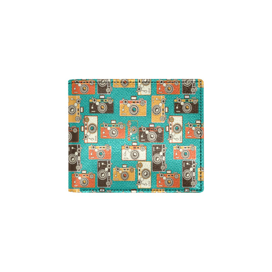 Camera Pattern Print Design 02 Men's ID Card Wallet