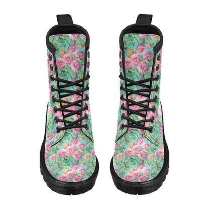 Dahlia Pattern Print Design DH07 Women's Boots