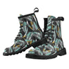 Gold Glitter Cyan Tropical Palm Leaves Women's Boots