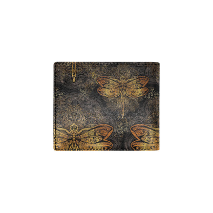 Gold Dragonfly Mandala Men's ID Card Wallet