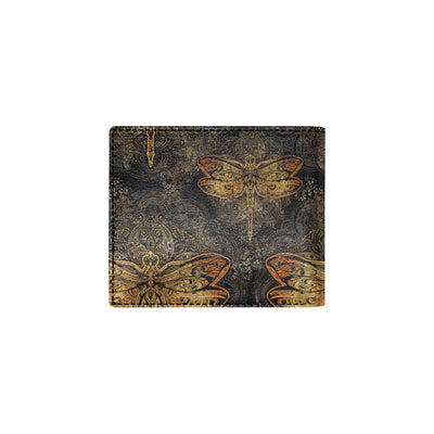 Gold Dragonfly Mandala Men's ID Card Wallet