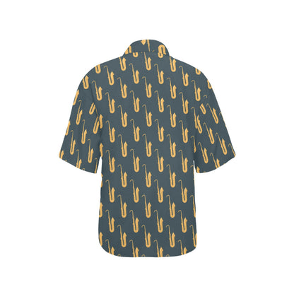 Saxophone Print Design LKS401 Women's Hawaiian Shirt