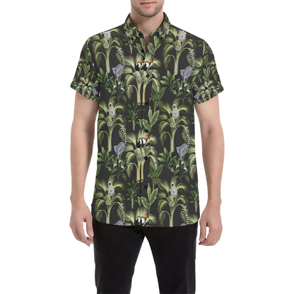 Rainforest Pattern Print Design RF05 Men's Short Sleeve Button Up Shirt