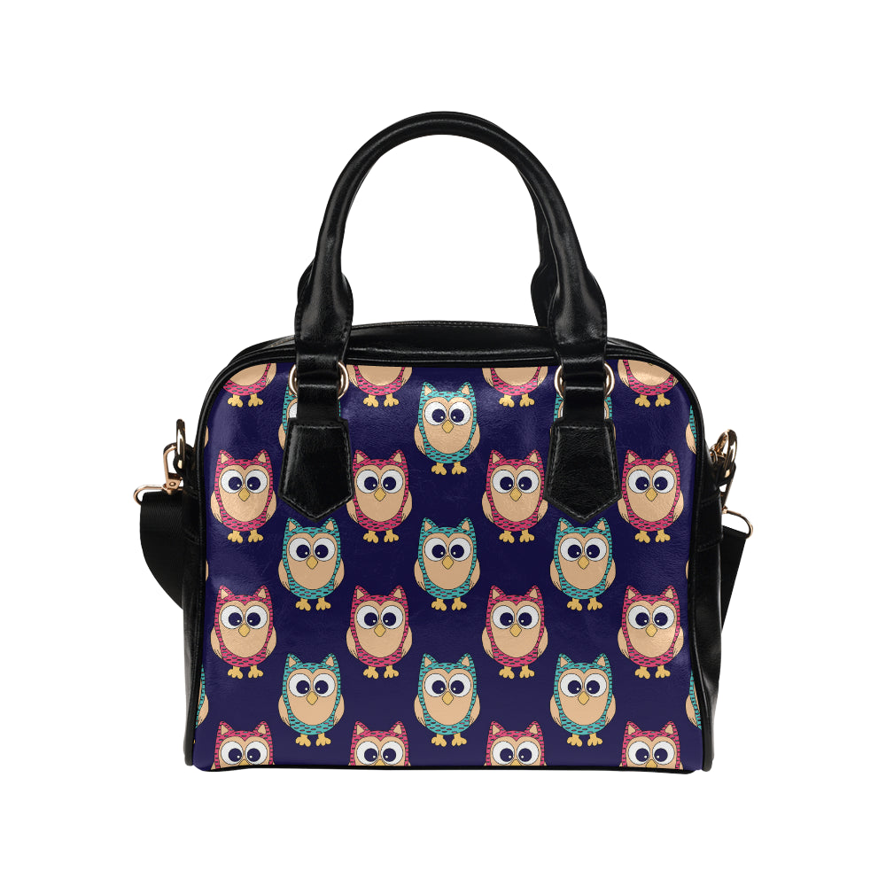 Owl Pattern Print Design A06 Shoulder Handbag