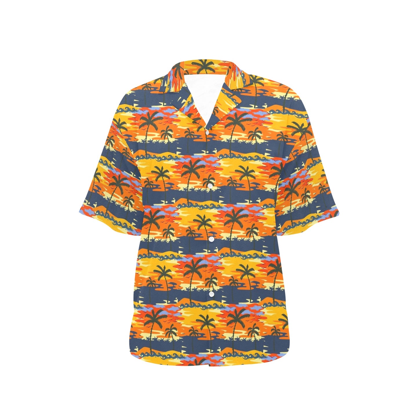 Palm Tree Pattern Print Design PT010 Women's Hawaiian Shirt