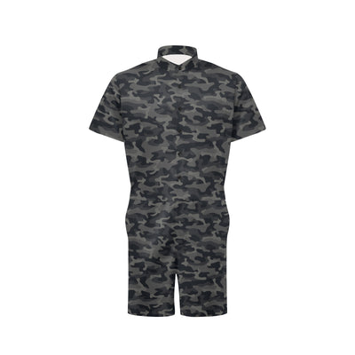 Camo Black Pattern Print Design 02 Men's Romper