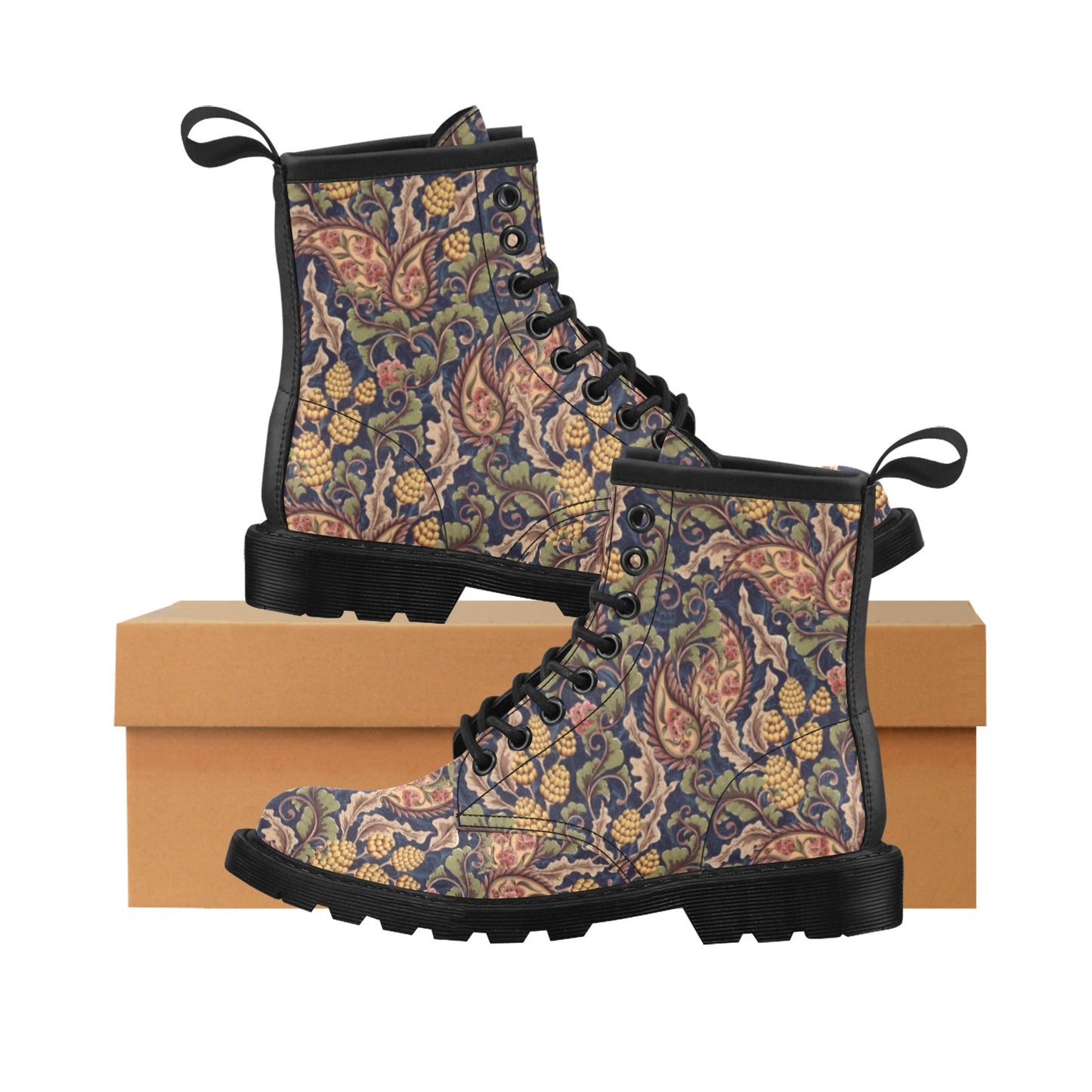 Floral Vintage Classic Print Women's Boots