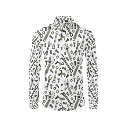Mechanic Pattern Print Design 03 Men's Long Sleeve Shirt