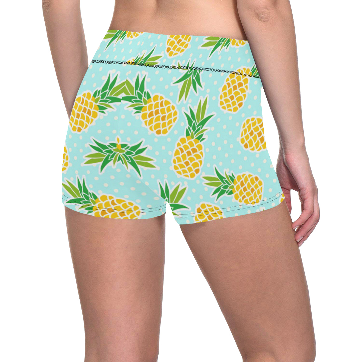 Pineapple Pattern Print Design PP01 Yoga Shorts