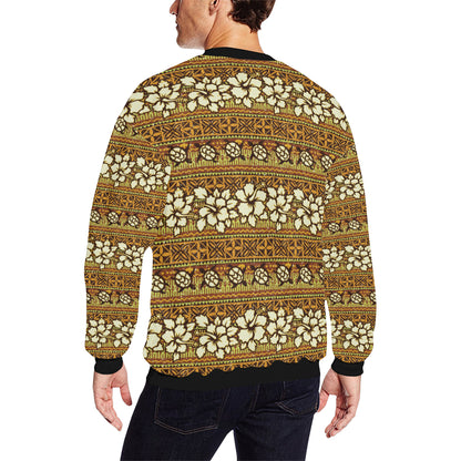 Hawaiian Themed Pattern Print Design H015 Men Long Sleeve Sweatshirt