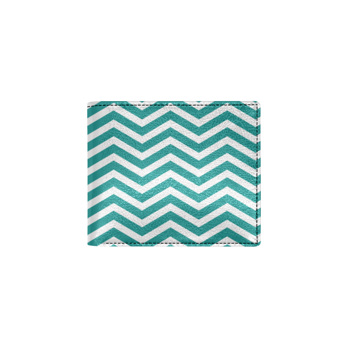 Chevron Teal Pattern Print Design 02 Men's ID Card Wallet