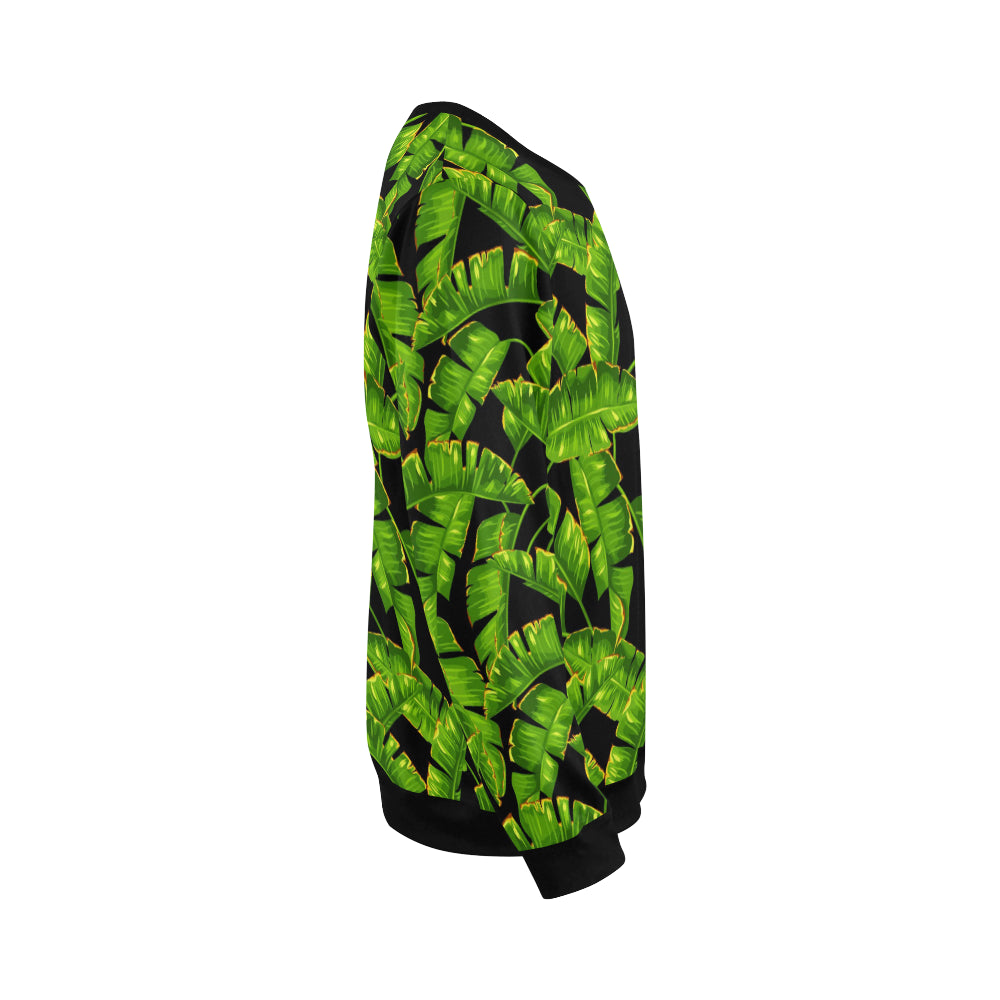 Banana Leaf Pattern Print Design BL06 Men Long Sleeve Sweatshirt