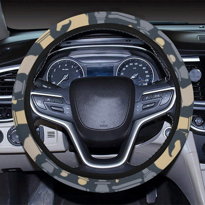 Chess Pattern Print Design 04 Steering Wheel Cover with Elastic Edge