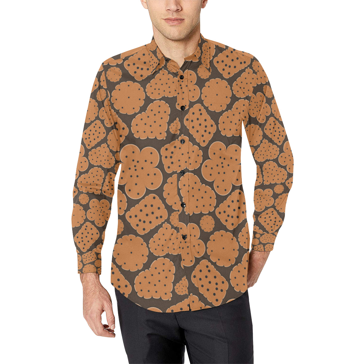 Cracker Pattern Print Design 01 Men's Long Sleeve Shirt