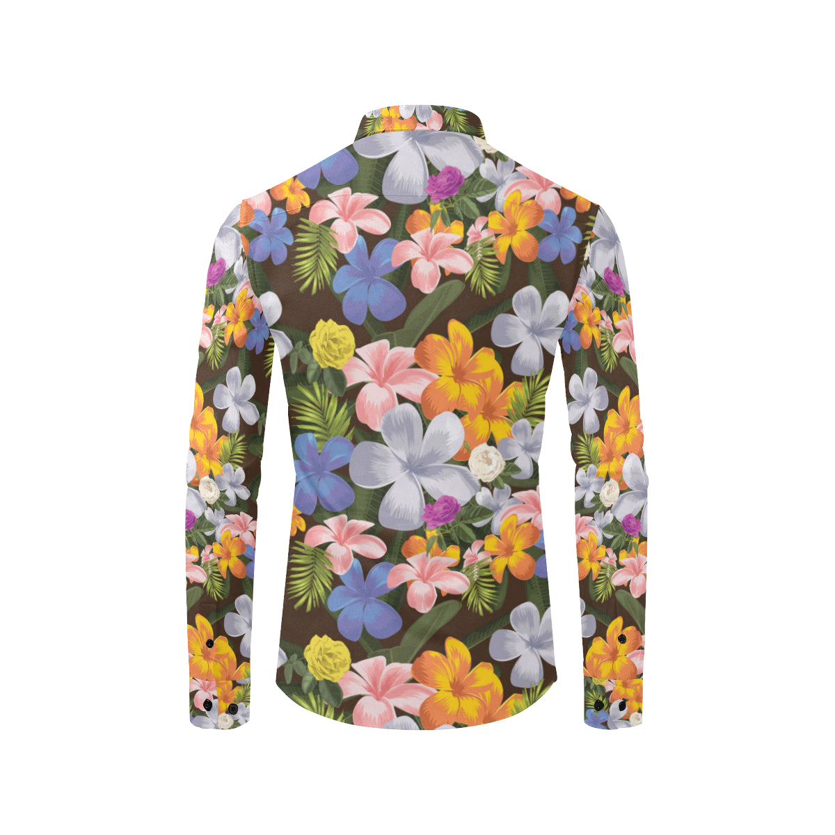 Plumeria Pattern Print Design PM03 Men's Long Sleeve Shirt