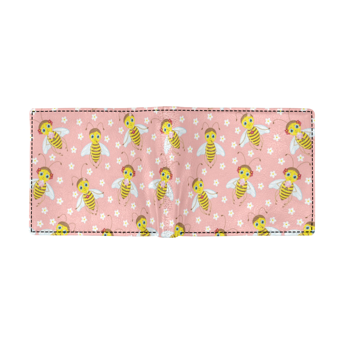 Bee Pattern Print Design BEE07 Men's ID Card Wallet