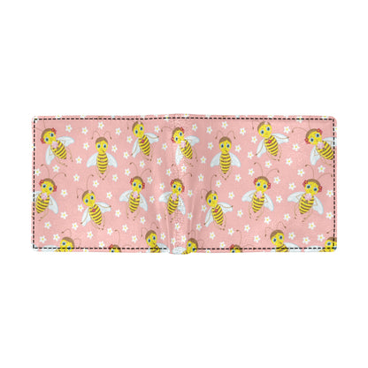 Bee Pattern Print Design BEE07 Men's ID Card Wallet