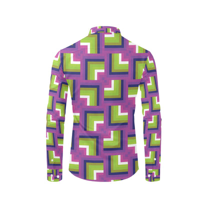 Optical illusion Pattern Print Design A05 Men's Long Sleeve Shirt