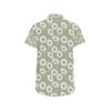 Daisy Yellow Print Pattern Men's Short Sleeve Button Up Shirt