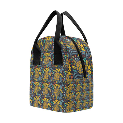 Sea Turtle Pattern Print Design T03 Insulated Lunch Bag