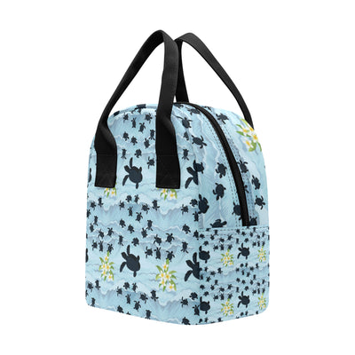 Sea Turtle Pattern Print Design T011 Insulated Lunch Bag