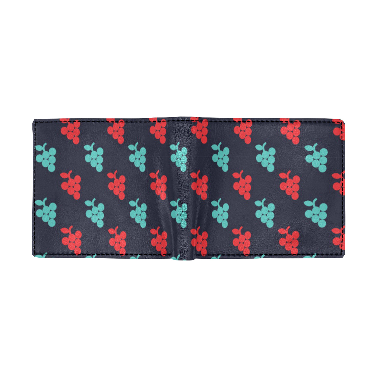 Grape Pattern Print Design GP07 Men's ID Card Wallet