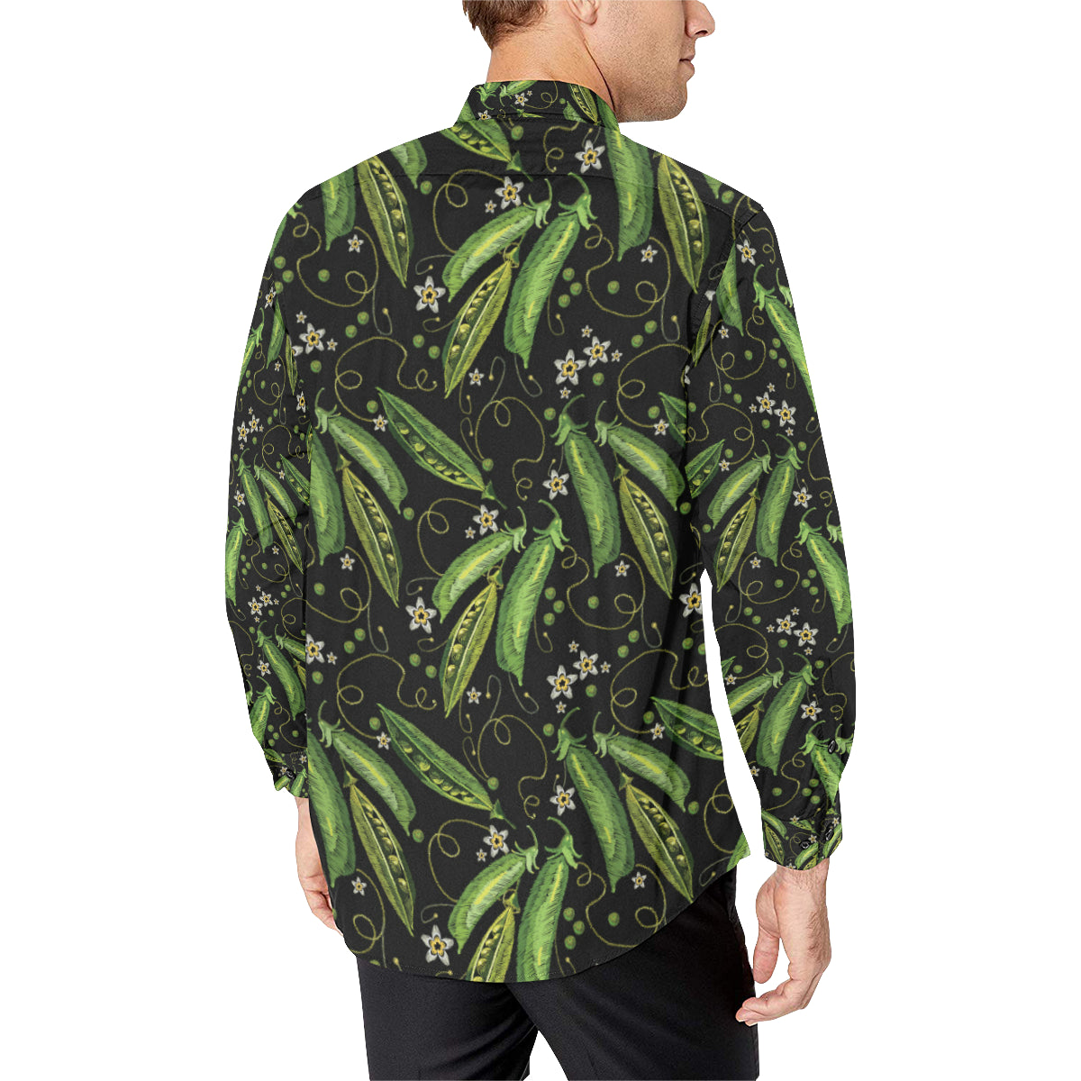 Peas Pattern Print Design A02 Men's Long Sleeve Shirt