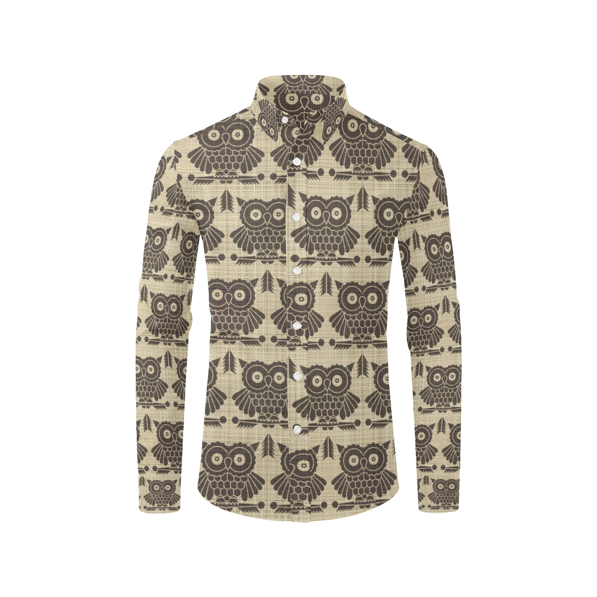 Owl Pattern Print Design A01 Men's Long Sleeve Shirt