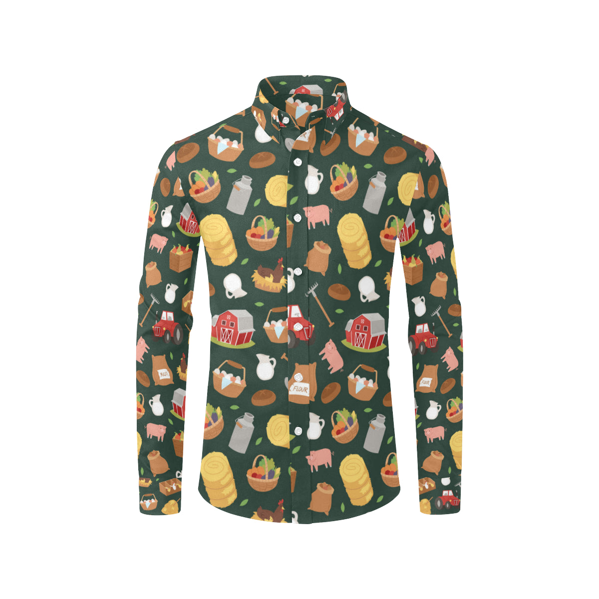Agricultural Farm Print Design 02 Men's Long Sleeve Shirt