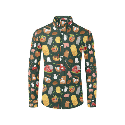 Agricultural Farm Print Design 02 Men's Long Sleeve Shirt