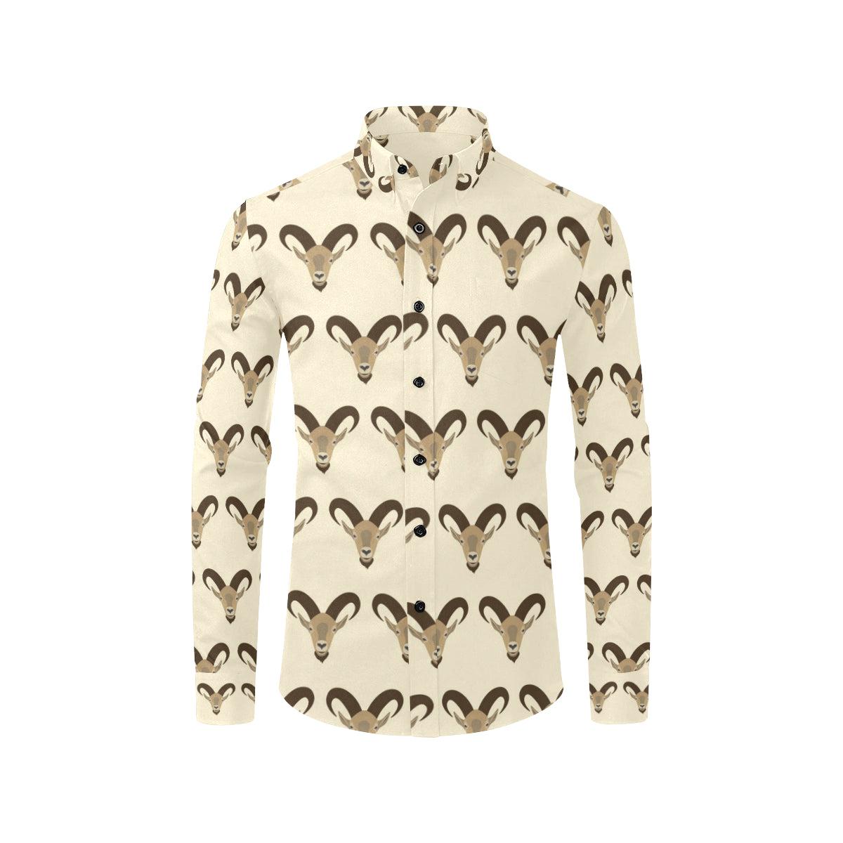 Goat Pattern Print Design 01 Men's Long Sleeve Shirt