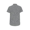 Elm Leave Grey Print Pattern Men's Short Sleeve Button Up Shirt