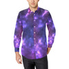 Celestial Purple Blue Galaxy Men's Long Sleeve Shirt