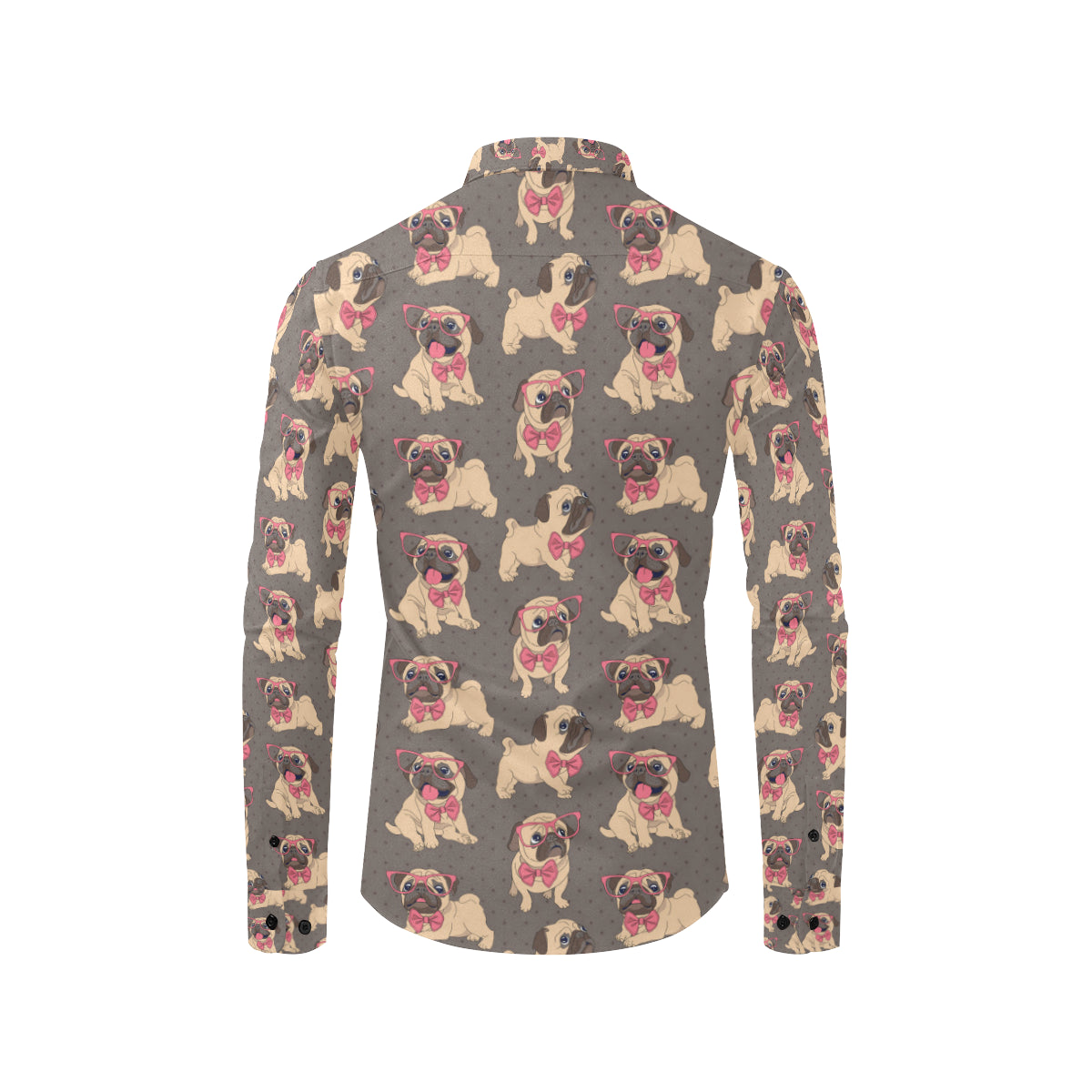 Pug Pattern Print Design A05 Men's Long Sleeve Shirt