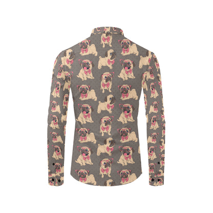 Pug Pattern Print Design A05 Men's Long Sleeve Shirt