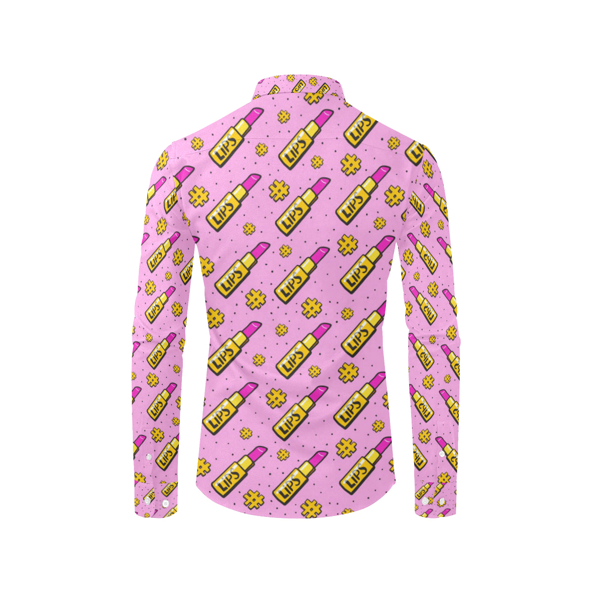 Lipstick Pattern Print Design LT03 Men's Long Sleeve Shirt