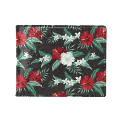 Tropical Flower Print Design LKS303 Men's ID Card Wallet