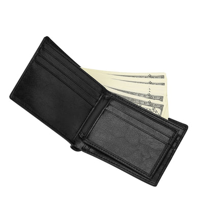 Peace Sign Feather Design Print Men's ID Card Wallet