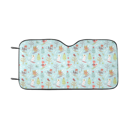 Ski Fox Cute Print Design LKS303 Car front Windshield Sun Shade