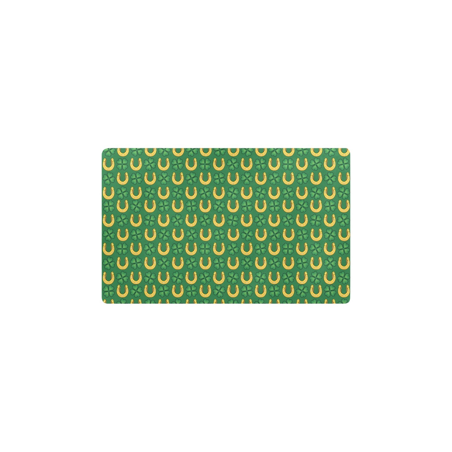 Shamrock Horseshoes Print Pattern Kitchen Mat