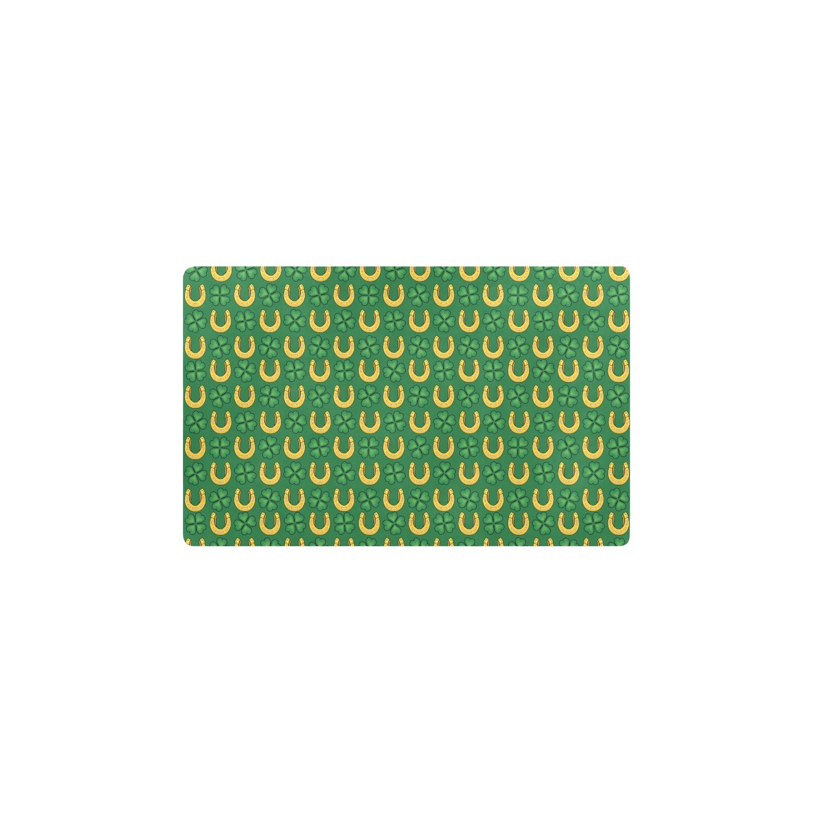 Shamrock Horseshoes Print Pattern Kitchen Mat