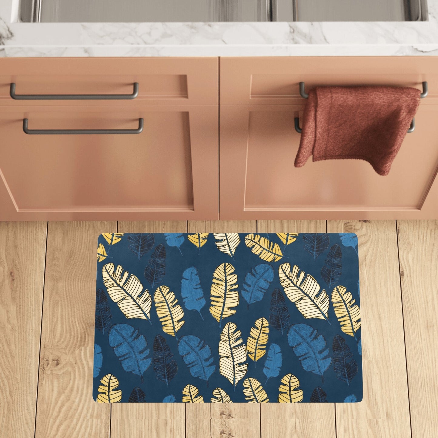 Banana Leaf Pattern Print Design BL09 Kitchen Mat