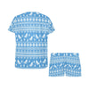 Ski Knit Pattern Print Design LKS302 Women's Short Pajama Set